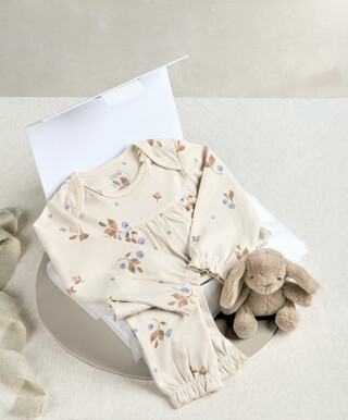 Berry Print Pyjamas & Small Beanie Bunny - 2 Piece Gift Set Berry Print Pyjamas & Small Beanie Bunny - 2 Piece Gift Set